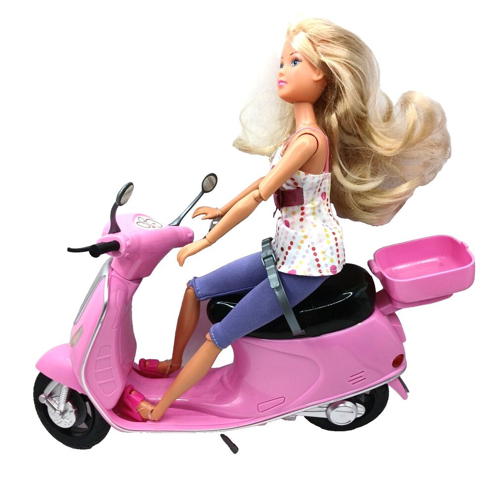 Steffi Love Doll & Pink Motor Scooter 11” Fashion Doll Dressed Two-Tone Blonde